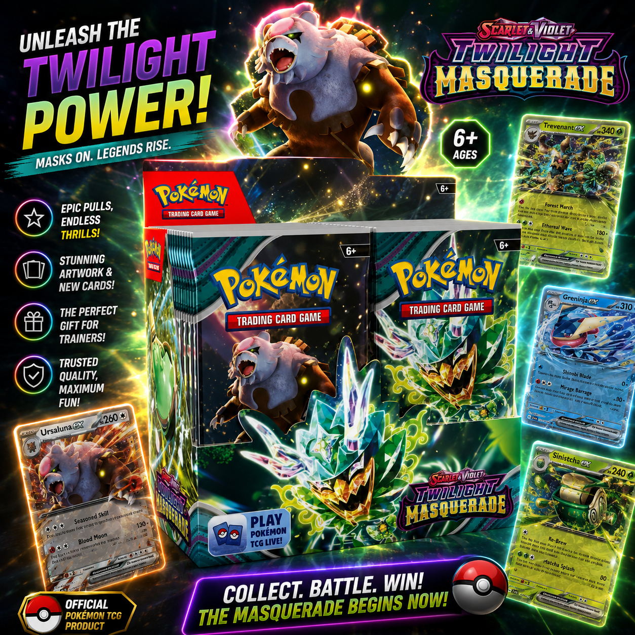 Pokémon Scarlet & Violet: Twilight Masquerade Booster Box – Sealed Trading Card Collection