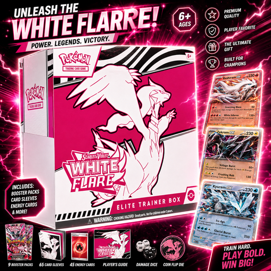 Pokémon TCG Scarlet & Violet: White Flare Elite Trainer Box – Reshiram Edition | 9 Booster Packs + Full-Art Promo