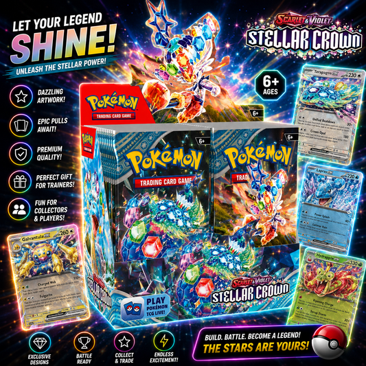 Pokémon TCG Scarlet & Violet: Stellar Crown Booster Box – Factory Sealed 36 Packs